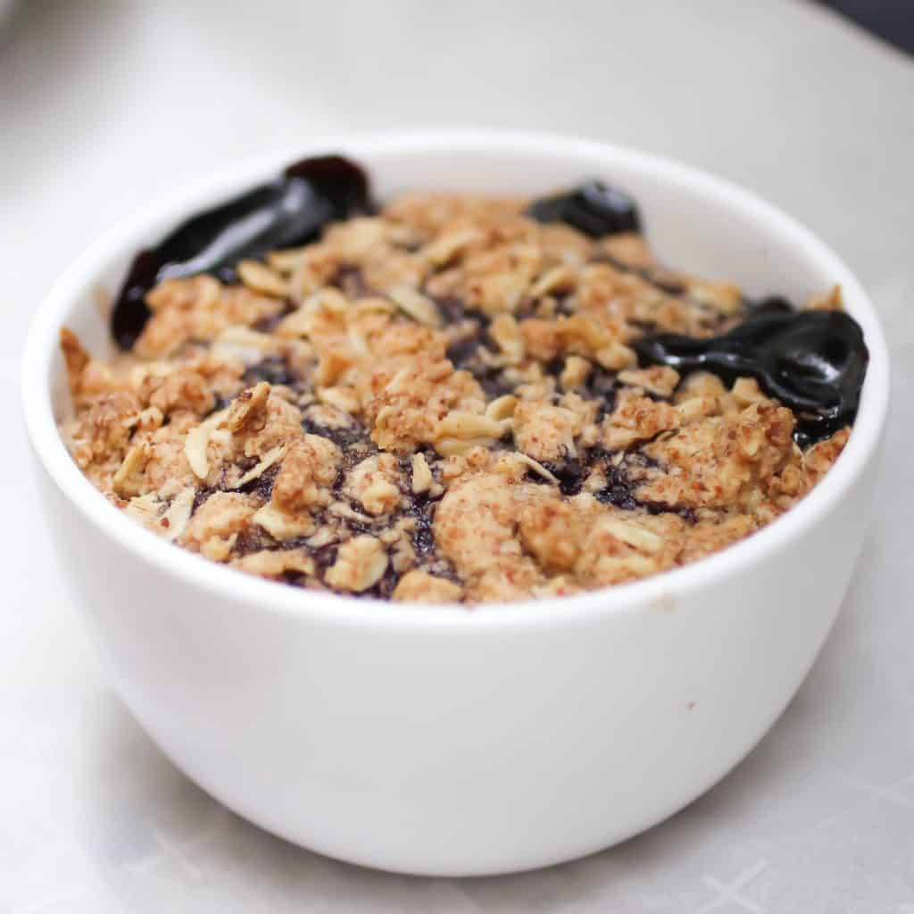 Delicious blueberry crisp with ingredients from the pantry