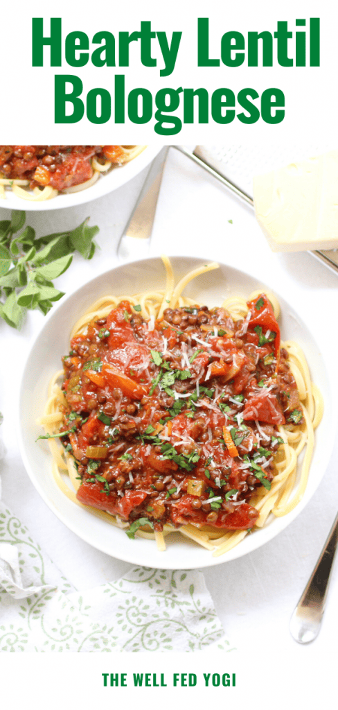 Don't forget to Pin it! Lentil Bolognese