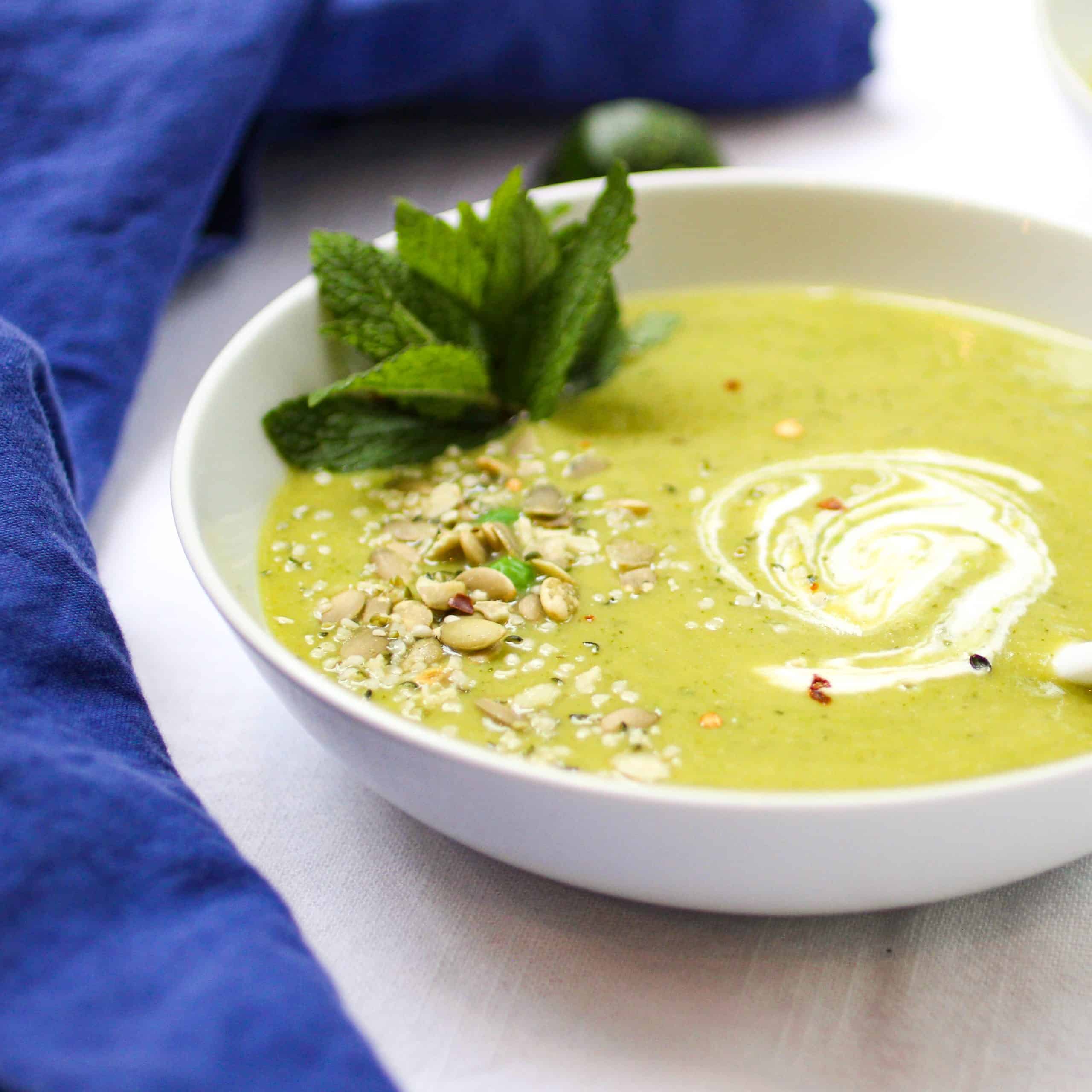 zucchini and pea soup - The Well Fed Yogi