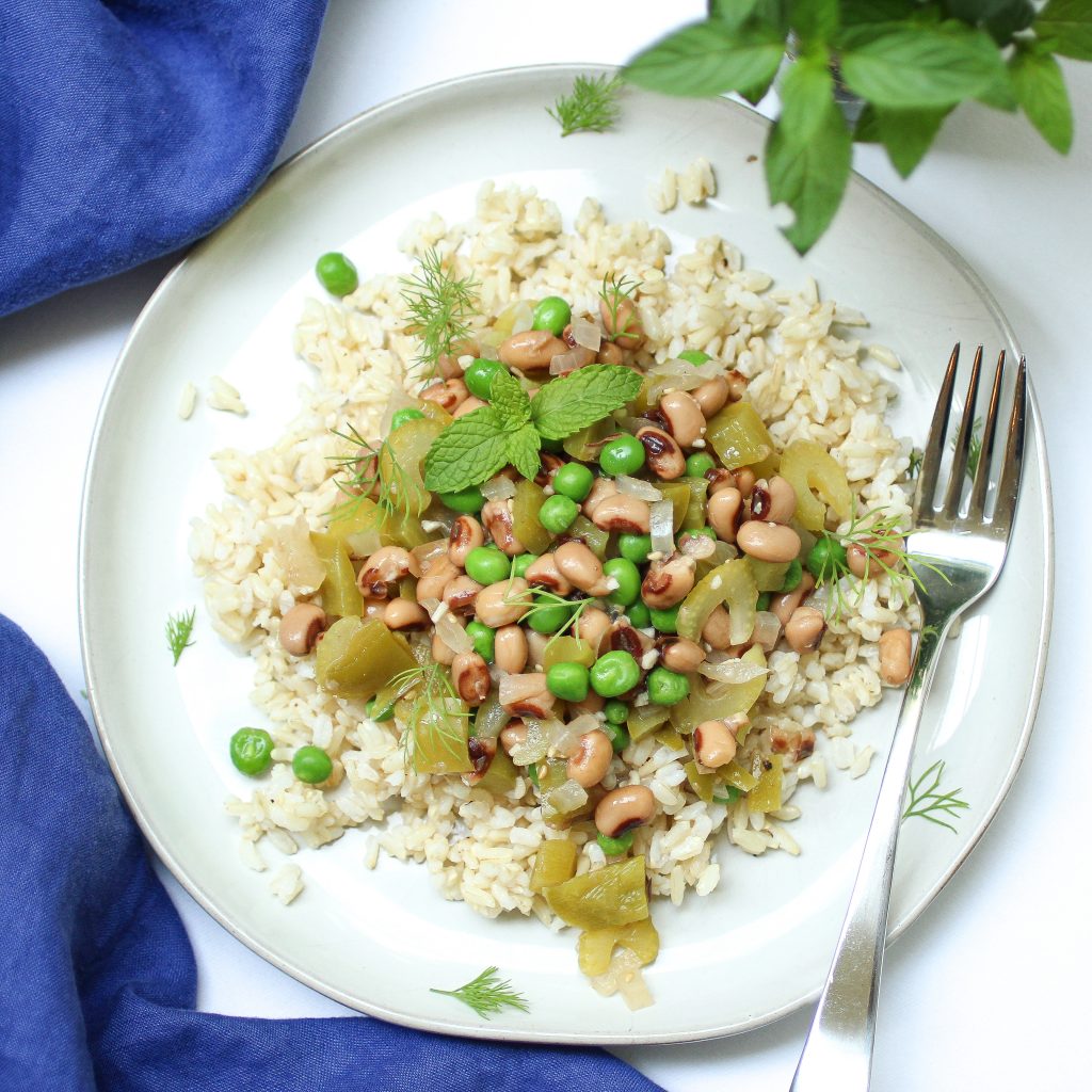 Black Eyed Peas and rice