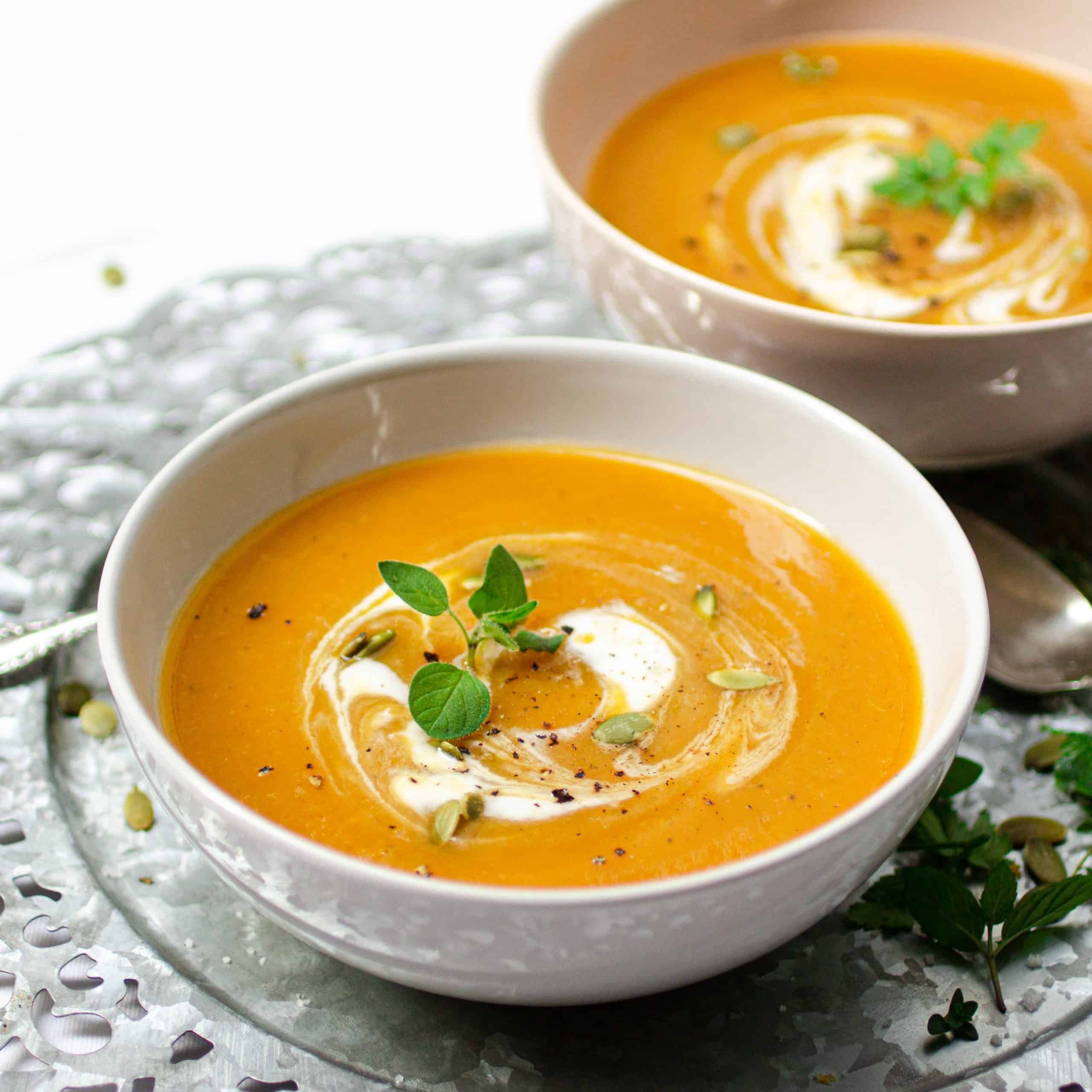 Quick and Easy Butternut Squash and Apple Soup - The Well Fed Yogi