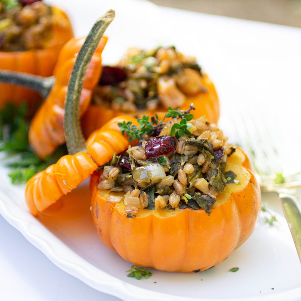  Mini Pumpkins stuffed with farro and vegetables
