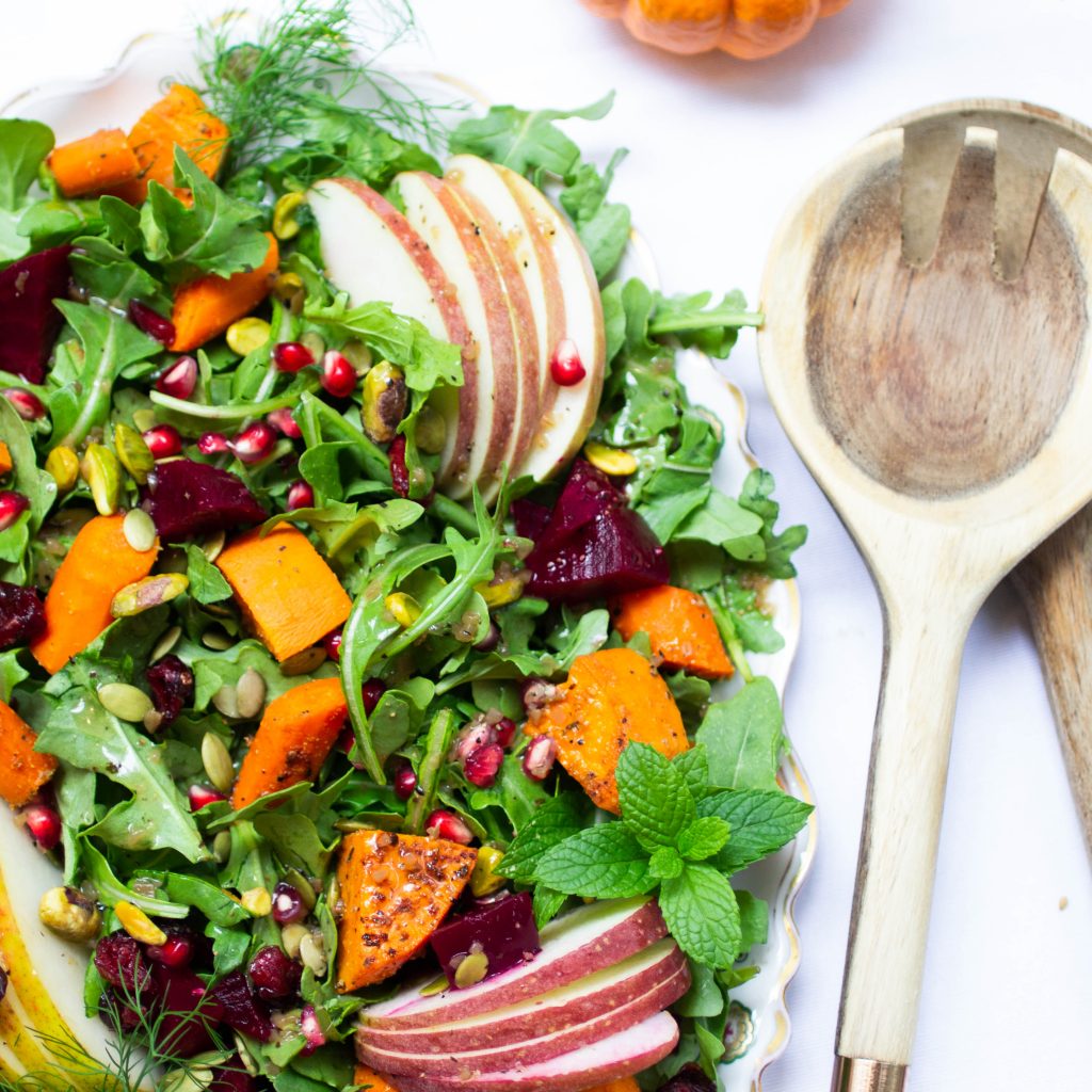 Thanksgiving Salad with root veggies