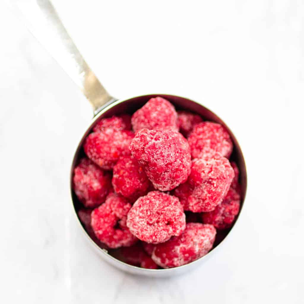Raspberries for chia seed jam