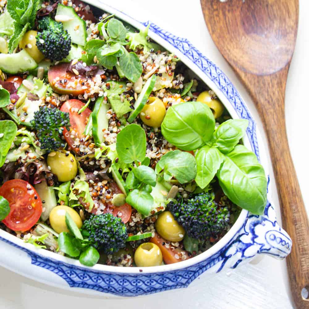 Quinoa Superfood Salad for the post on 15 Delicious Vegan Mother's Day Recipes