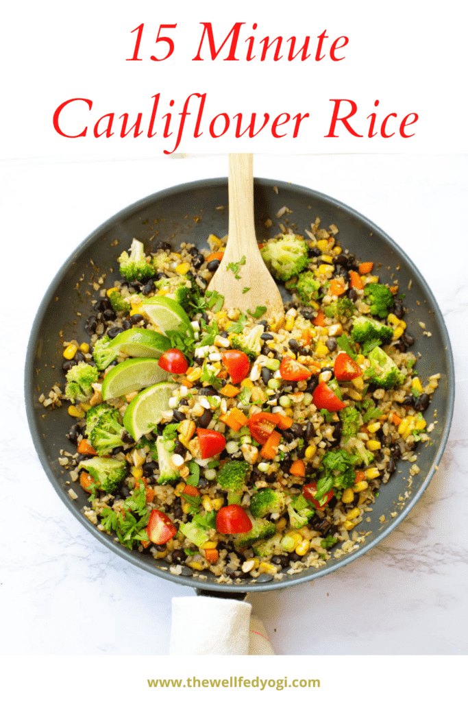 15 Minute Cauliflower rice Pin for Pinterest