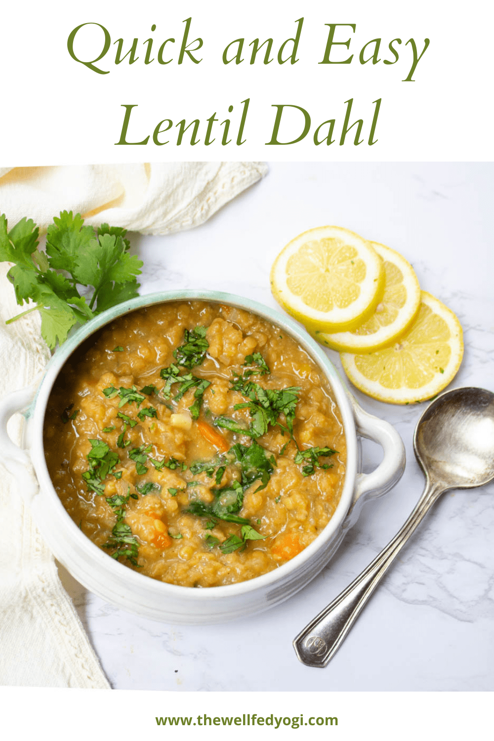 Pinterest PIn of Quick and Easy Lentil Dahl