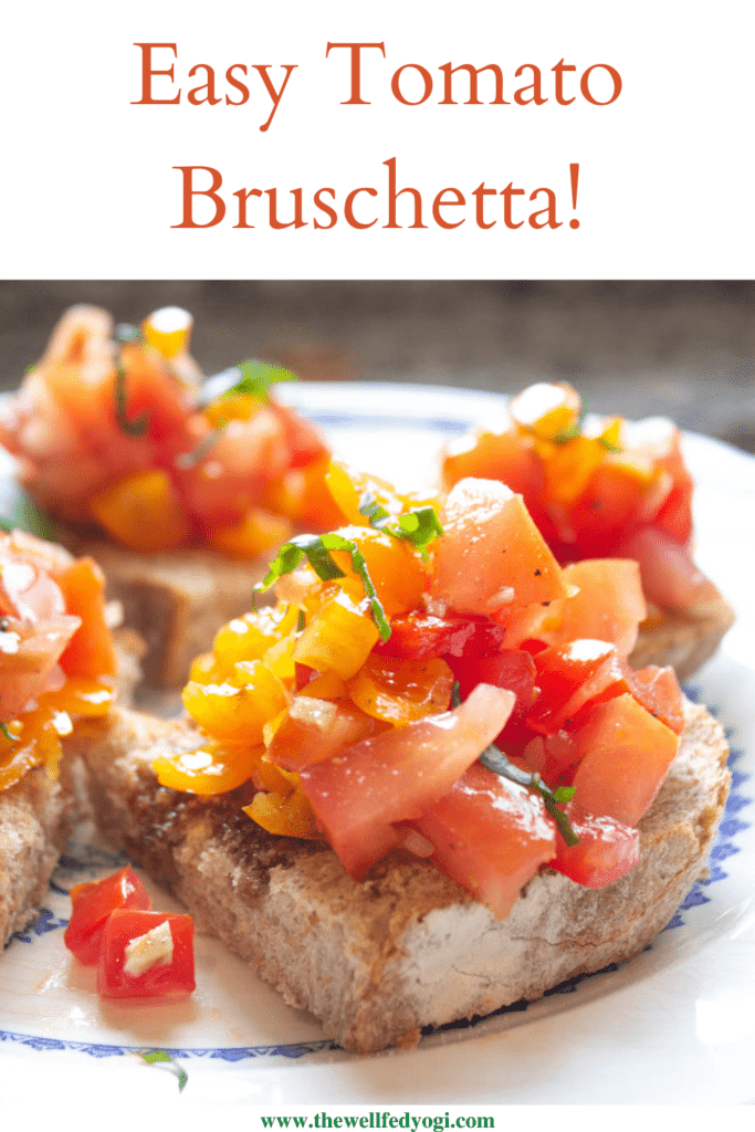 Pinterest Pin for Easy Tomato Bruschetta