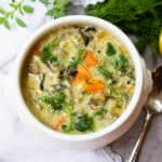 Wild Rice, Lemon and Mushroom Soup